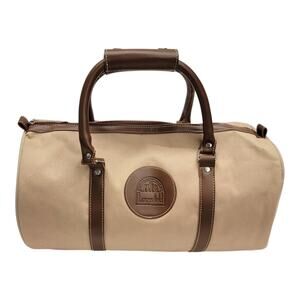 Vintage Karl Lagerfeld Duffle Bag Club Parfums Tan Canvas Travel Gym Weekender